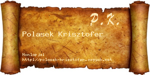 Polasek Krisztofer névjegykártya